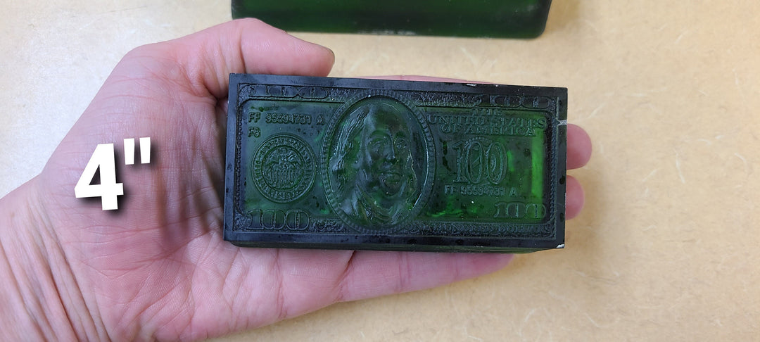 100 Dollar Bill Plastic Mold or Silicone mold, bath bomb mold, soap mold, resin mold, Chocolate mold, money mold, Dollar mold, Ben Franklin
