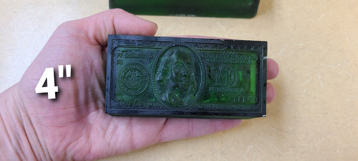 100 Dollar Bill Plastic Mold or Silicone mold, bath bomb mold, soap mold, resin mold, Chocolate mold, money mold, Dollar mold, Ben Franklin