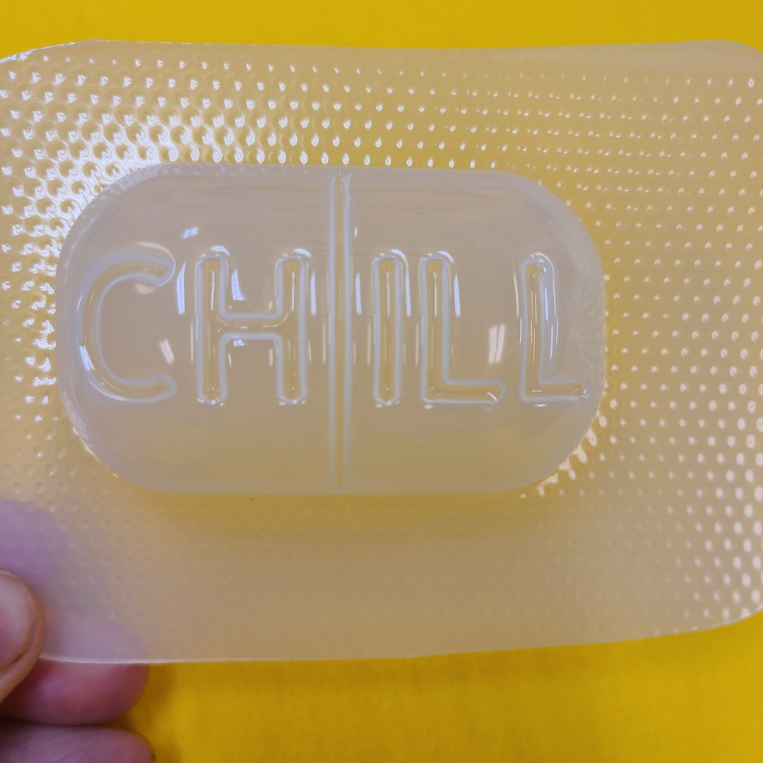 Pill Plastic Mold chill mold, bathbomb mold, soap mold, relax mold, tablet mold, chilax mold, aspirin mold, calm mold, R&amp;R