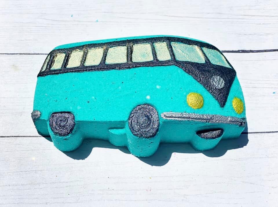 Groovy Bus Plastic Mold or Silicone mold, bath bomb mold, soap mold, bus mold, resin mold, flower power mold, peace mold, 80&