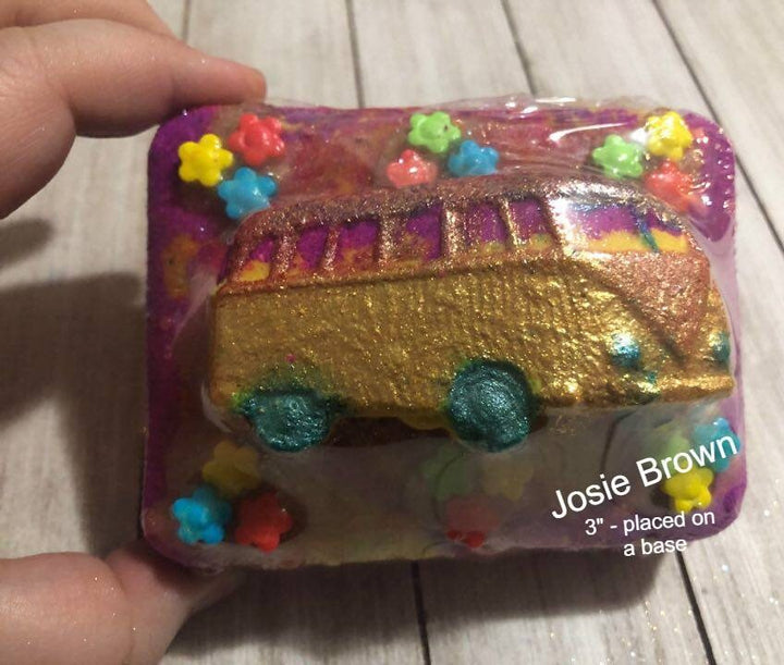 Groovy Bus Plastic Mold or Silicone mold, bath bomb mold, soap mold, bus mold, resin mold, flower power mold, peace mold, 80&