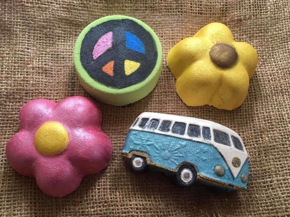 Groovy Bus Plastic Mold or Silicone mold, bath bomb mold, soap mold, bus mold, resin mold, flower power mold, peace mold, 80's mold, car