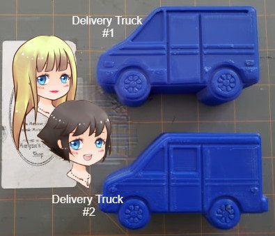 Delivery Truck Mold - Plastic Mold or Silicone Mold, Chocolate Mold, Soap Mold, Bath bomb Mold, Wax Mold, postal truck Mold, Bath Bomb Mold