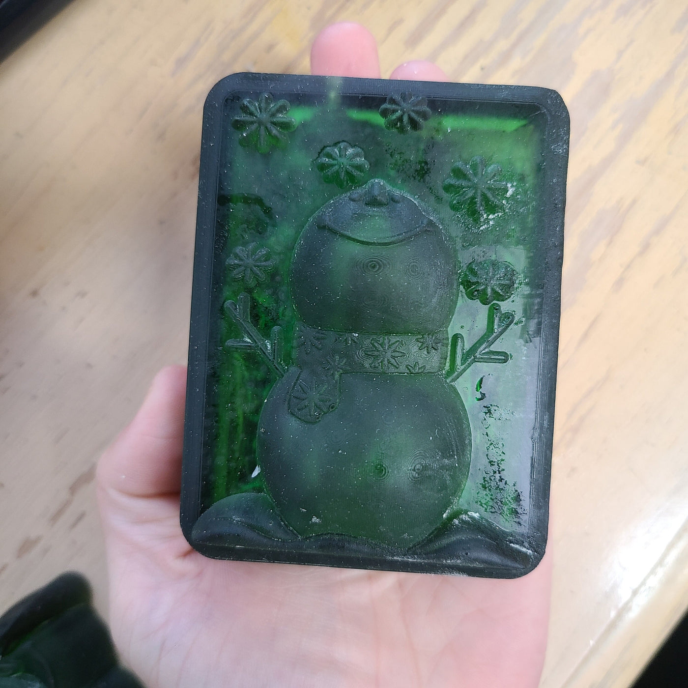 Snowman Catching Snowflakes Plastic Mold or Silicone mold, bath bomb mold, soap mold, resin mold, Snowman mold, chocolate mold, Snow mold