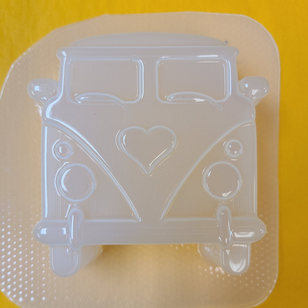 Simple VW Bus Plastic Mold or Silicone mold, bath bomb mold, soap mold, bus mold, resin mold, flower power mold, peace mold, 80&