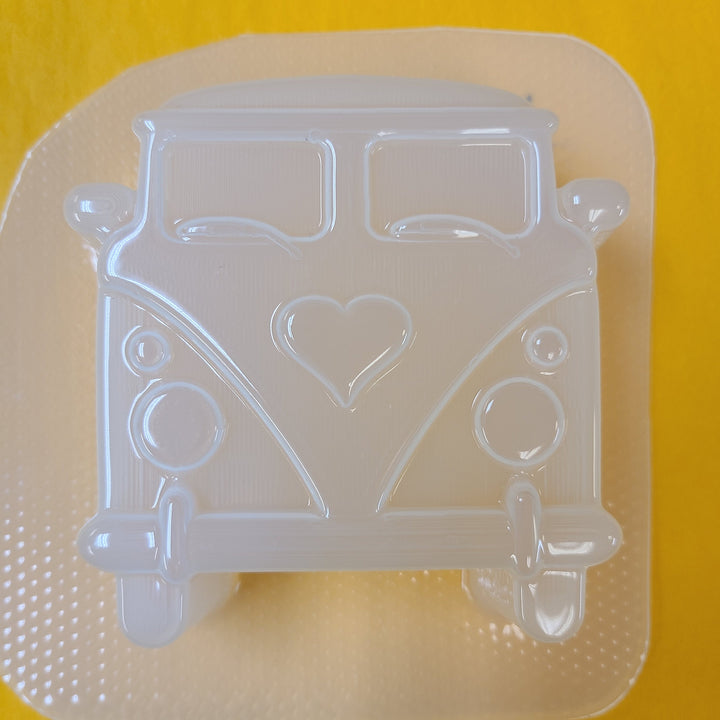 Simple VW Bus Plastic Mold or Silicone mold, bath bomb mold, soap mold, bus mold, resin mold, flower power mold, peace mold, 80&