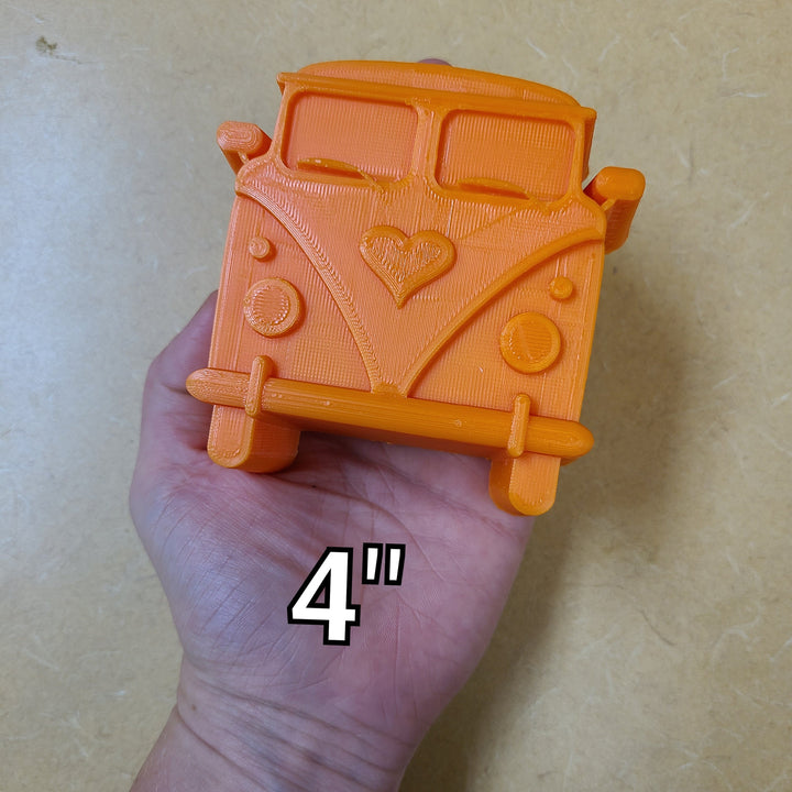 Simple VW Bus Plastic Mold or Silicone mold, bath bomb mold, soap mold, bus mold, resin mold, flower power mold, peace mold, 80&