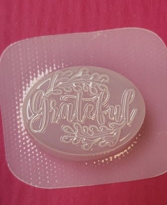 Grateful Oval Plastic Mold or Silicone mold, bath bomb mold, soap mold, Thankful mold, resin mold, fall mold, grateful mold, thank you mold