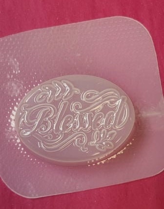 Thankful Grateful or Blessed Oval Plastic Mold or Silicone mold, bath bomb mold, soap mold, Thankful mold, resin mold