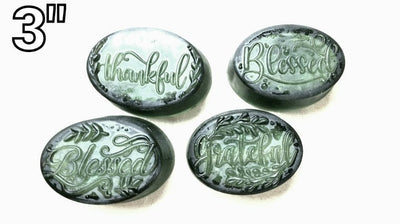 Grateful Oval Plastic Mold or Silicone mold, bath bomb mold, soap mold, Thankful mold, resin mold, fall mold, grateful mold, thank you mold