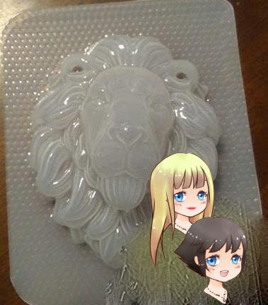 Lion Head Plastic Mold or Silicone mold, bath bomb mold, soap mold, lion mold, resin mold, cat mold, big cat mold, king mold, mane mold