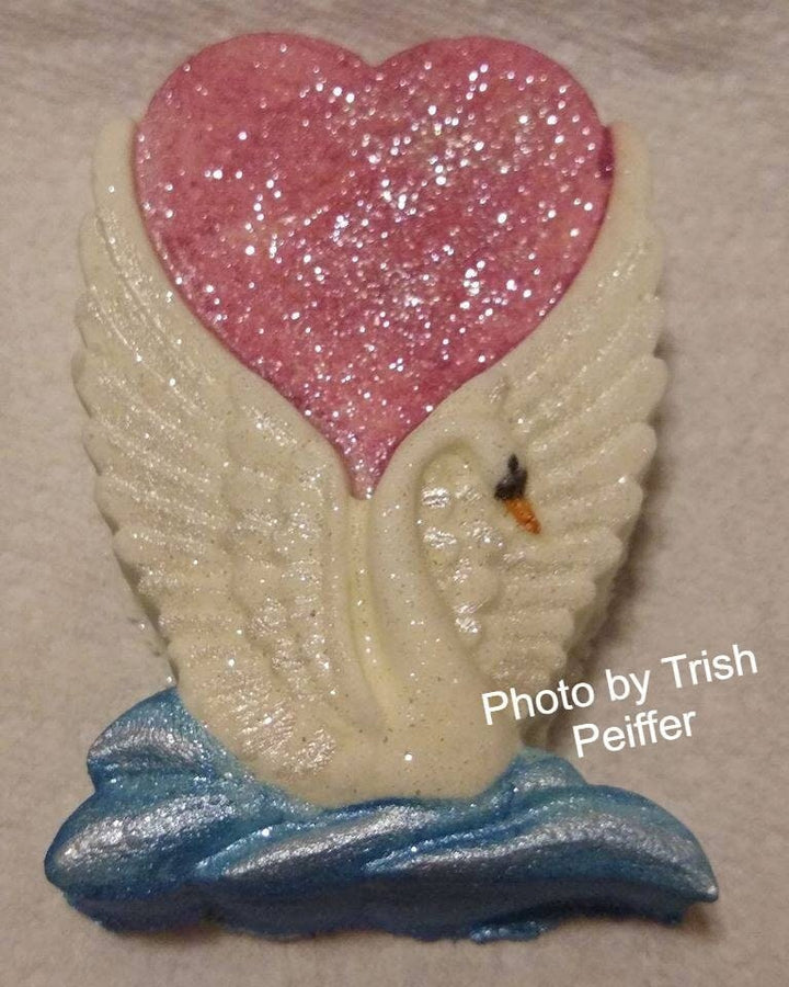 Swan Heart Plastic Mold or Silicone mold, bath bomb mold, soap mold, bird mold, resin mold, heart mold, chocolate mold, love mold, swan mold