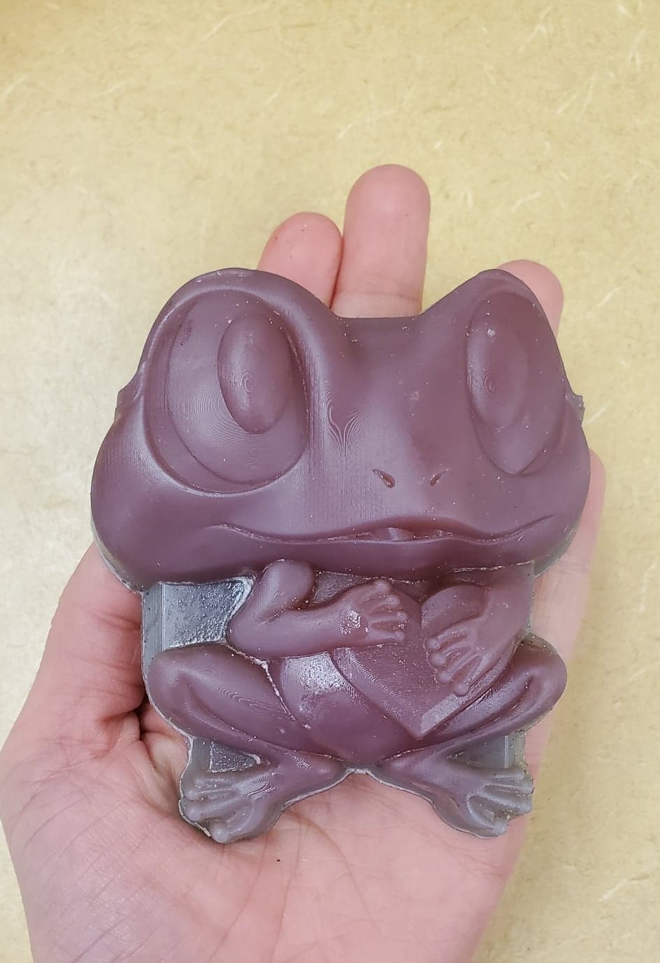 Frog Holding Heart Plastic Mold or Silicone mold, bath bomb mold, soap mold, frog mold, resin mold, heart mold, toad mold, kawaii mold, cute