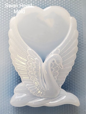Swan Heart Plastic Mold or Silicone mold, bath bomb mold, soap mold, bird mold, resin mold, heart mold, chocolate mold, love mold, swan mold