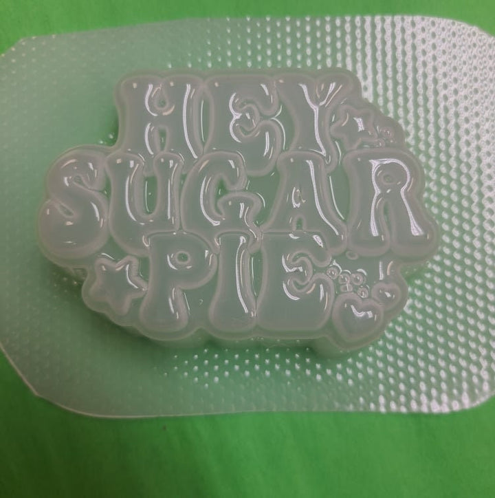 Hey Sugar Pie Plastic Mold or Silicone mold, bath bomb mold, soap mold, sugar mold, resin mold, sweet mold, cute mold, pie mold, I love you