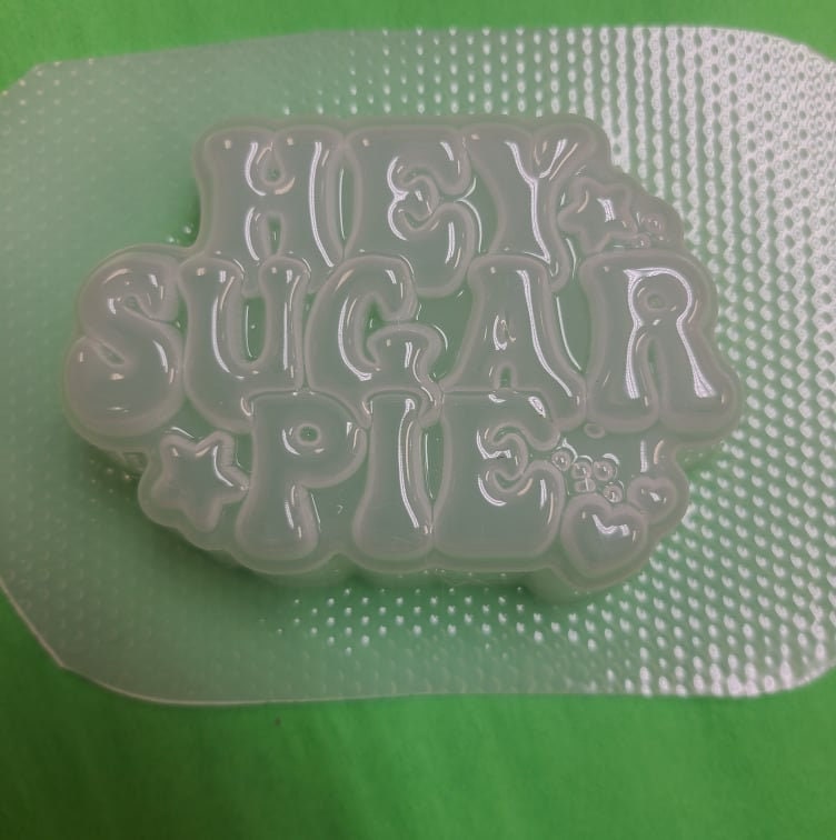 Hey Sugar Pie Plastic Mold or Silicone mold, bath bomb mold, soap mold, sugar mold, resin mold, sweet mold, cute mold, pie mold, I love you