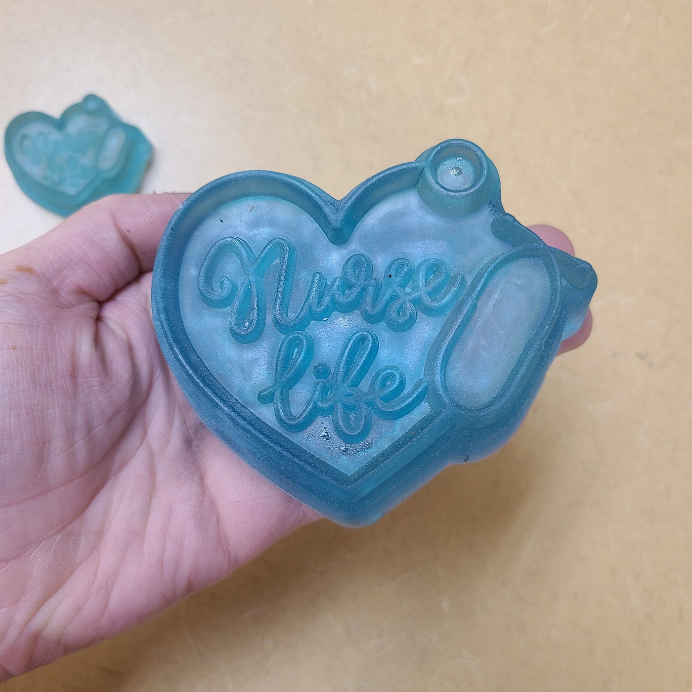 Nurse Life Stethoscope Heart Plastic Mold or Silicone mold, bath bomb mold, soap mold, nurse mold, resin mold, doctor mold, Stethoscope mold