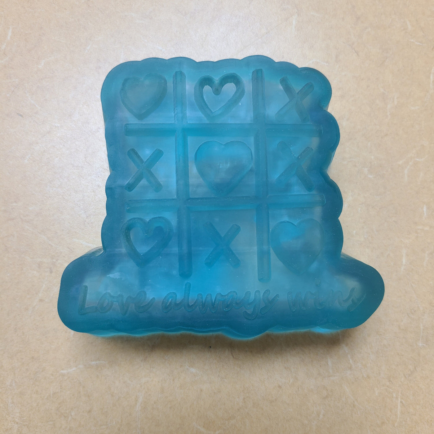 Tic-Tac-Toe Love Always Wins Plastic Mold or Silicone mold, bath bomb mold, soap mold, resin mold, sweet mold, cute mold, I love you mold