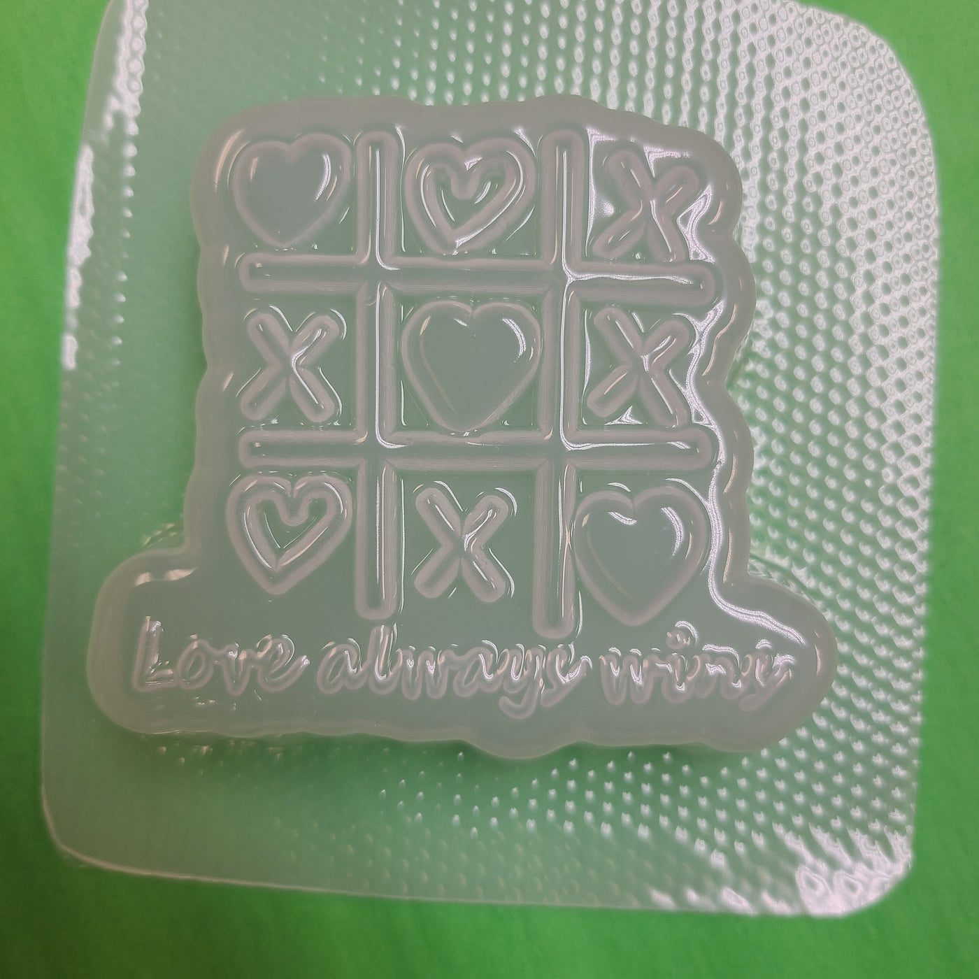 Tic-Tac-Toe Love Always Wins Plastic Mold or Silicone mold, bath bomb mold, soap mold, resin mold, sweet mold, cute mold, I love you mold