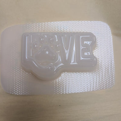 Love Pawprint Plastic Mold or Silicone mold, bath bomb mold, soap mold, love mold, resin mold, puppy mold, paw mold, cat mold, dog mold, pet