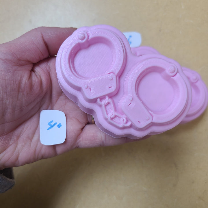 Handcuffs Plastic Mold or Silicone mold, bath bomb mold, soap mold, handcuff mold, resin mold, hand mold, chocolate mold, police mold, cute
