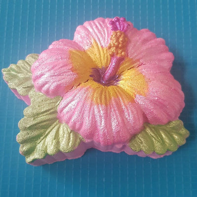 Hibiscus With Leaves Plastic Mold or Silicone mold, bath bomb mold, soap mold, flower mold, resin mold, hibiscus mold, floral mold, tropical