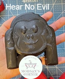 Monkey Emoji Plastic Mold or Silicone mold, bath bomb mold, soap mold, monkey mold, resin mold, hear no evil mold, speak no evil mold, see