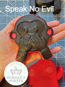 Monkey Emoji Plastic Mold or Silicone mold, bath bomb mold, soap mold, monkey mold, resin mold, hear no evil mold, speak no evil mold, see