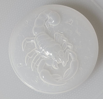 Scorpion on a Round Plastic Mold or Silicone mold, bath bomb mold, soap mold, scorpion mold, resin mold, Scorpio mold, insect mold, bug mold