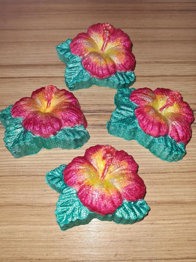 Hibiscus With Leaves Plastic Mold or Silicone mold, bath bomb mold, soap mold, flower mold, resin mold, hibiscus mold, floral mold, tropical