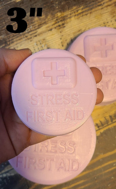 Stress First Aid Round Plastic Mold or Silicone Mold, bath bomb mold, soap mold, Stress Mold, First Aid Mold, Round mold, Stress mould