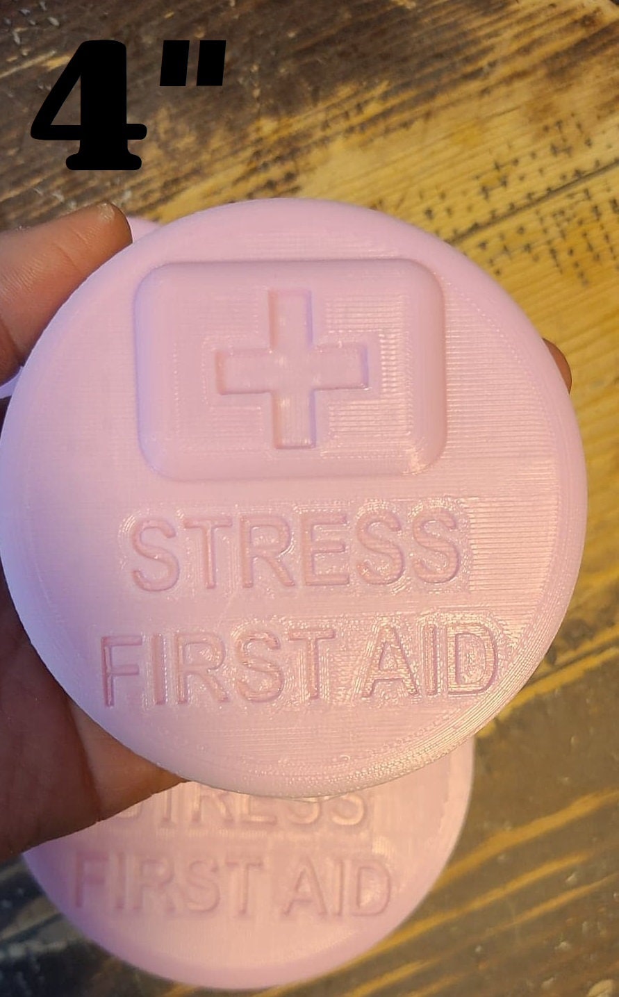 Stress First Aid Round Plastic Mold or Silicone Mold, bath bomb mold, soap mold, Stress Mold, First Aid Mold, Round mold, Stress mould