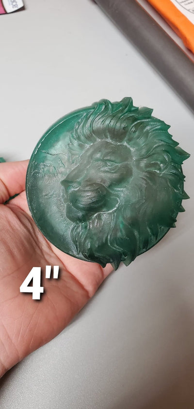 Lion Safari on a Disc Plastic Mold or Silicone mold, bath bomb mold, soap mold, lion mold, resin mold, cat mold, big cat mold, king mold