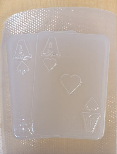 Pair of Aces Plastic Mold or Silicone mold, bath bomb mold, soap mold, suit mold, resin mold, card mold, chocolate mold, playing card, ace