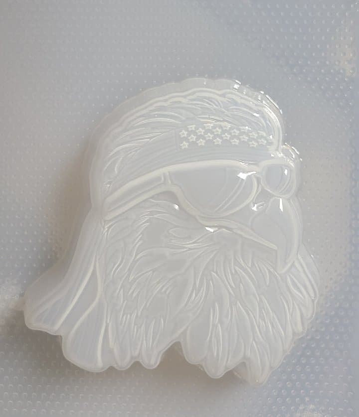 Groovy Patriotic Eagle Head Plastic Mold or Silicone mold, bath bomb mold, soap mold, Patriotic mold, Bird Mold, Eagle Mold, Hawk mold