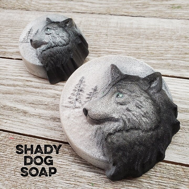 Wolf on the Moon Plastic Mold, dog mold, bath bomb mold, soap mold, wolf mold, resin mold, moon mold, cayote mold mold, alaska mold, nature