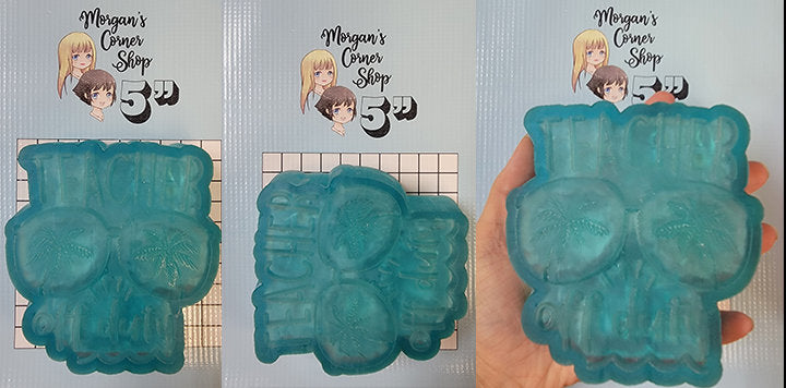 Teacher Off Duty Plastic Mold or Silicone mold, bath bomb mold, soap mold, resin mold, chocolate mold, sunglasses mold, teacher mold, palm
