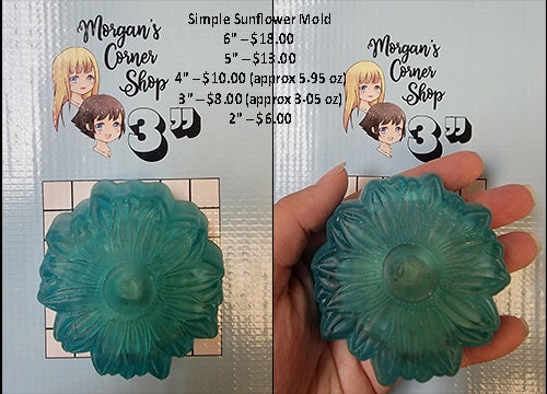 Simple Sunflower Plastic Mold or Silicone mold, bath bomb mold, soap mold, floral mold, resin mold, chocolate mold, flower mold, sun flower