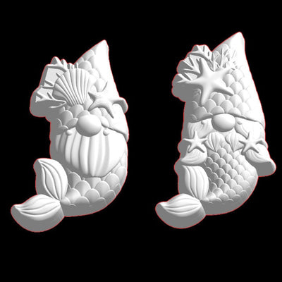 Mermaid Gnome Plastic Mold or Silicone mold, bath bomb mold, soap mold, beard mold, resin mold, braid mold, boy Gnome mold, girl Gnome