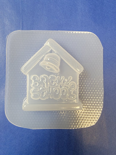 Back To School House Plastic Mold or Silicone mold, bath bomb mold, soap mold, resin mold, chocolate mold, back to school mold, house mold