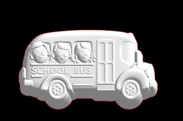 School Bus with Kids Plastic Mold or Silicone mold, bath bomb mold, soap mold, resin mold, chocolate mold, school bus mold, school mold