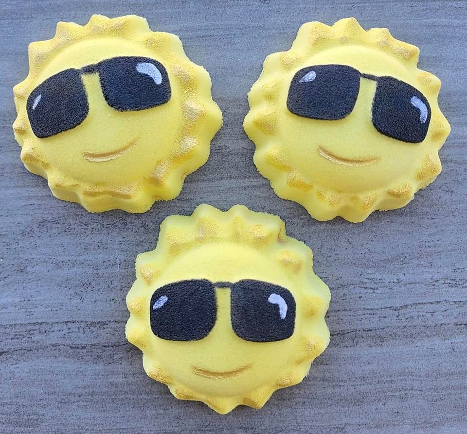 Cool Sun Plastic Mold or Silicone mold, bath bomb mold, soap mold, sun mold, resin mold, grinning sun mold, smile mold, mould, kawaii mold