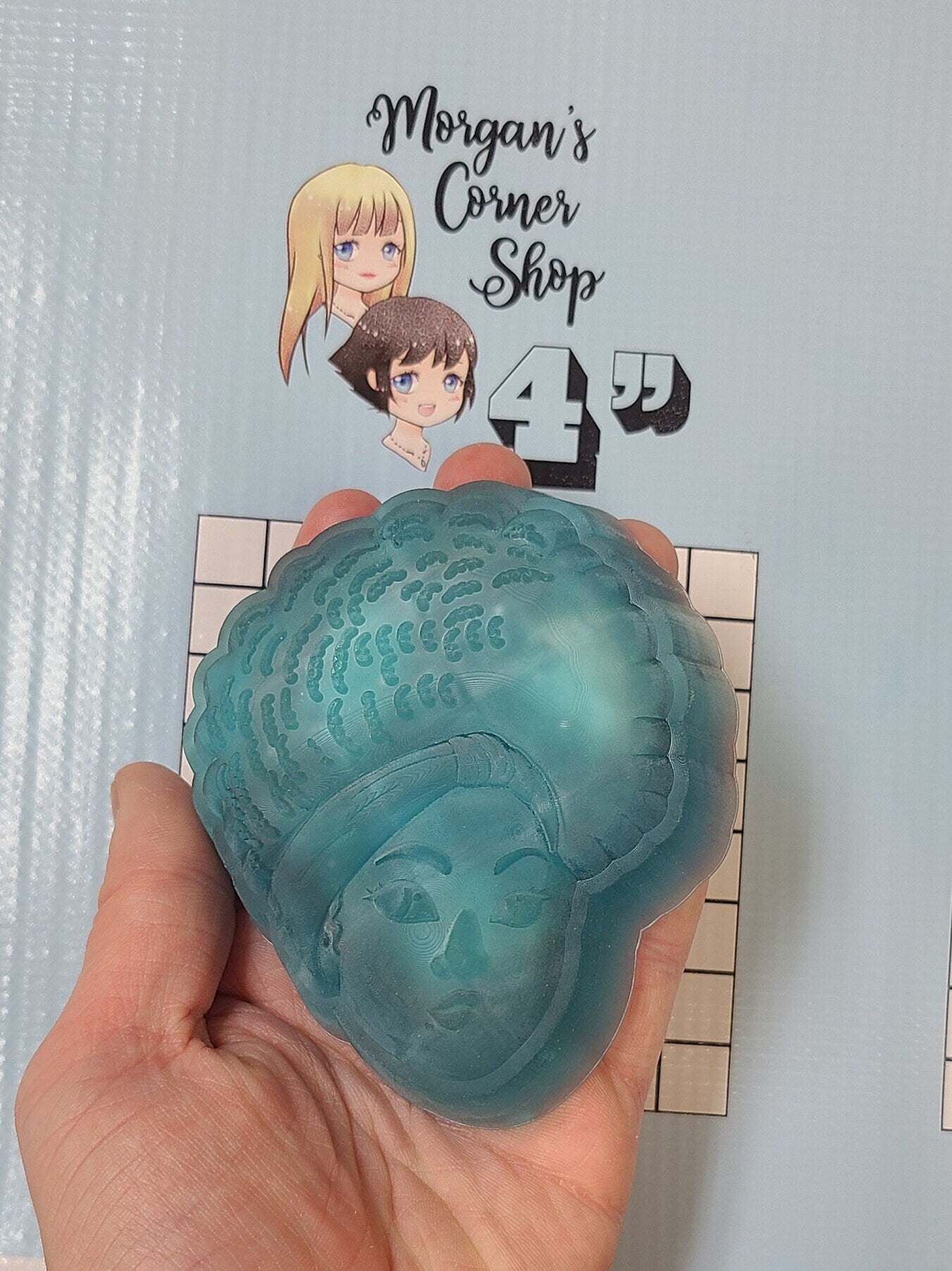 Girl with Afro Plastic Mold or Silicone mold, bath bomb mold, soap mold, woman mold, resin mold, candy mold, chocolate mold, lady mold, girl