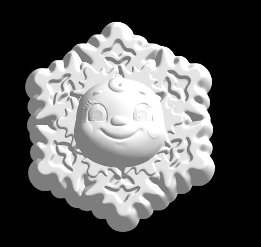 Kawaii Snowflake Plastic Mold or Silicone mold, bath bomb mold, soap mold, resin mold, Snowflake mold, winter mold, chocolate mold, kawaii