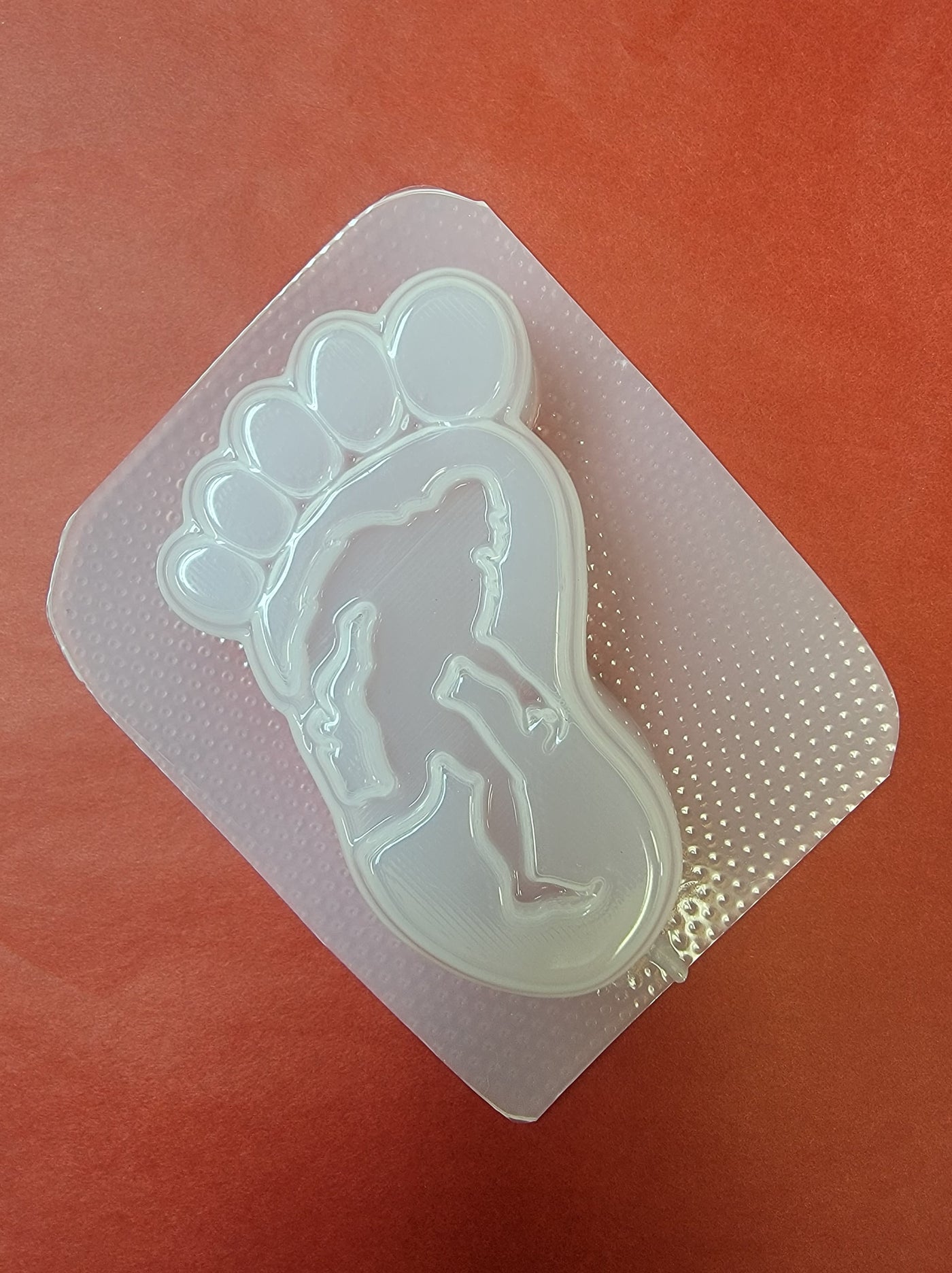 Sasquatch Silhouette in a Foot Plastic Mold or Silicone mold, bath bomb mold, soap mold, bigfoot mold, big foot mold, foot mold, yeti mold