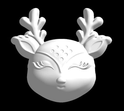 Sleepy Reindeer Plastic Mold or Silicone mold, bath bomb mold, soap mold, deer mold, resin mold, reigndeer mold, kawaii mold, caribou mold