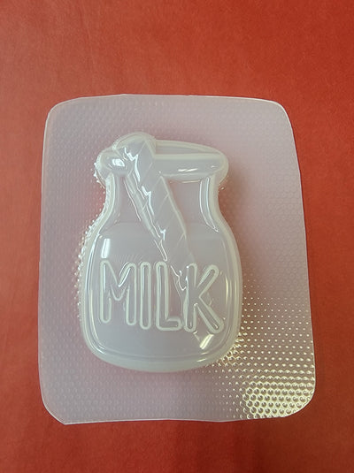 Milk Bottle With Straw Plastic Mold or Silicone mold, bath bomb mold, soap mold, milk bottle mold, resin mold, milk jug mold, kawaii mold