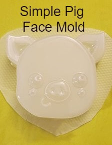 Simple Pig Face Plastic Mold or Silicone mold, bath bomb mold, soap mold, pig mold, resin mold, face mold, piggy mold, cookie mold, wax mold