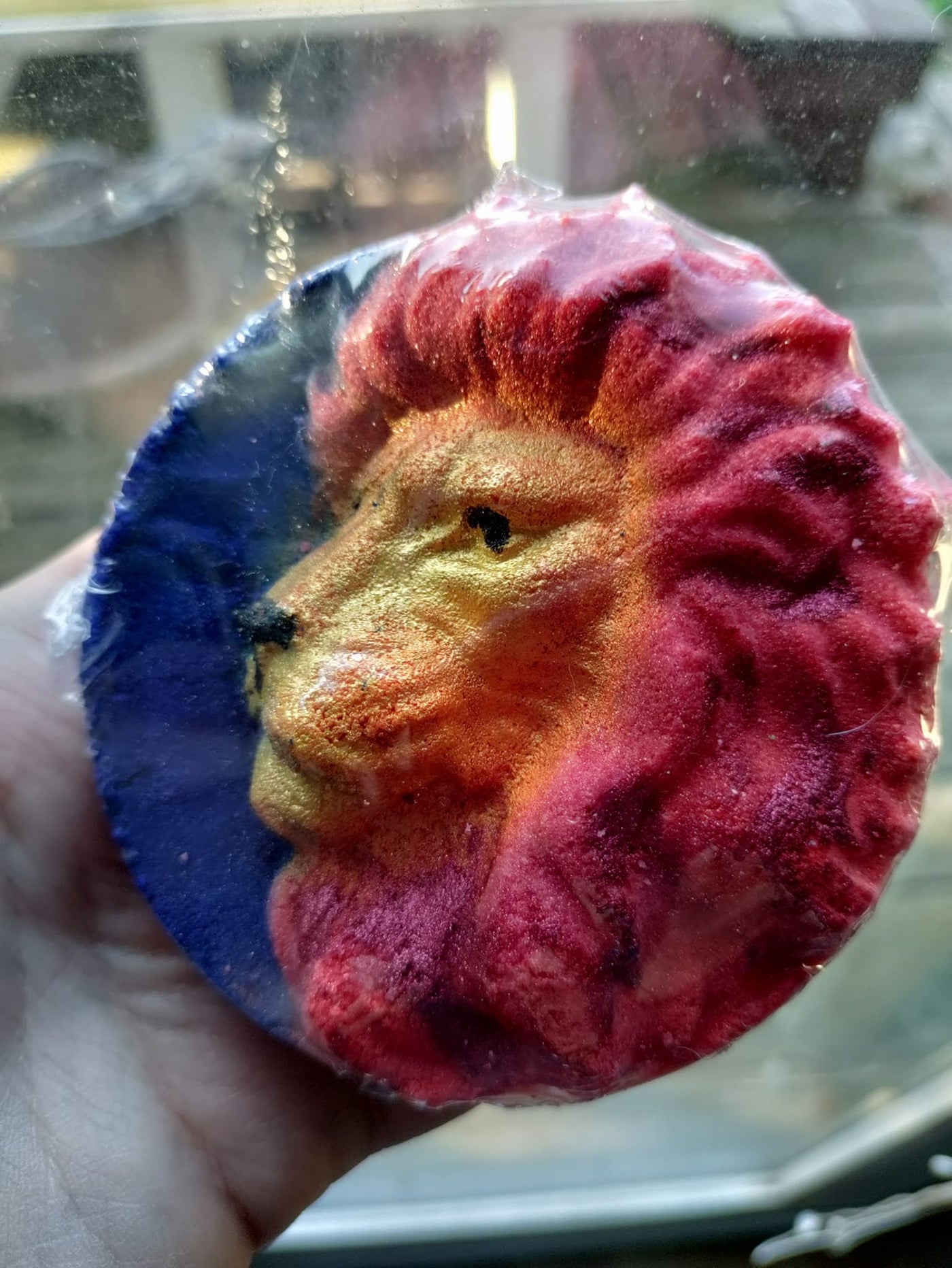 Lion Safari on a Disc Plastic Mold or Silicone mold, bath bomb mold, soap mold, lion mold, resin mold, cat mold, big cat mold, king mold