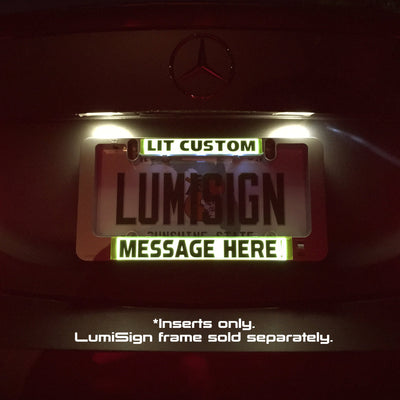 Personalized Custom LumiSign License Plate Inserts, Custom saying insert, personalized vanity plate **INSERTS ONLY - frame sold separately**